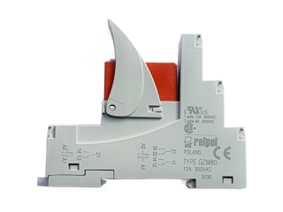Przekaźnik 12V DC / 2x8A 250V AC - na szynę DIN